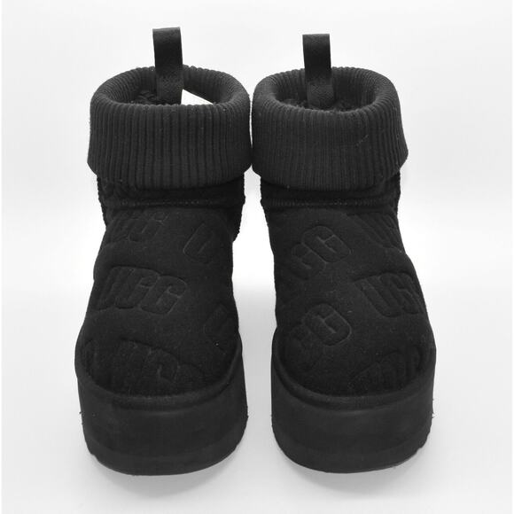 D0 NIB UGG Black Classic Mini Platform Felted Ankle Boot Shoes 1144047 Size US 7 - Picture 4 of 8